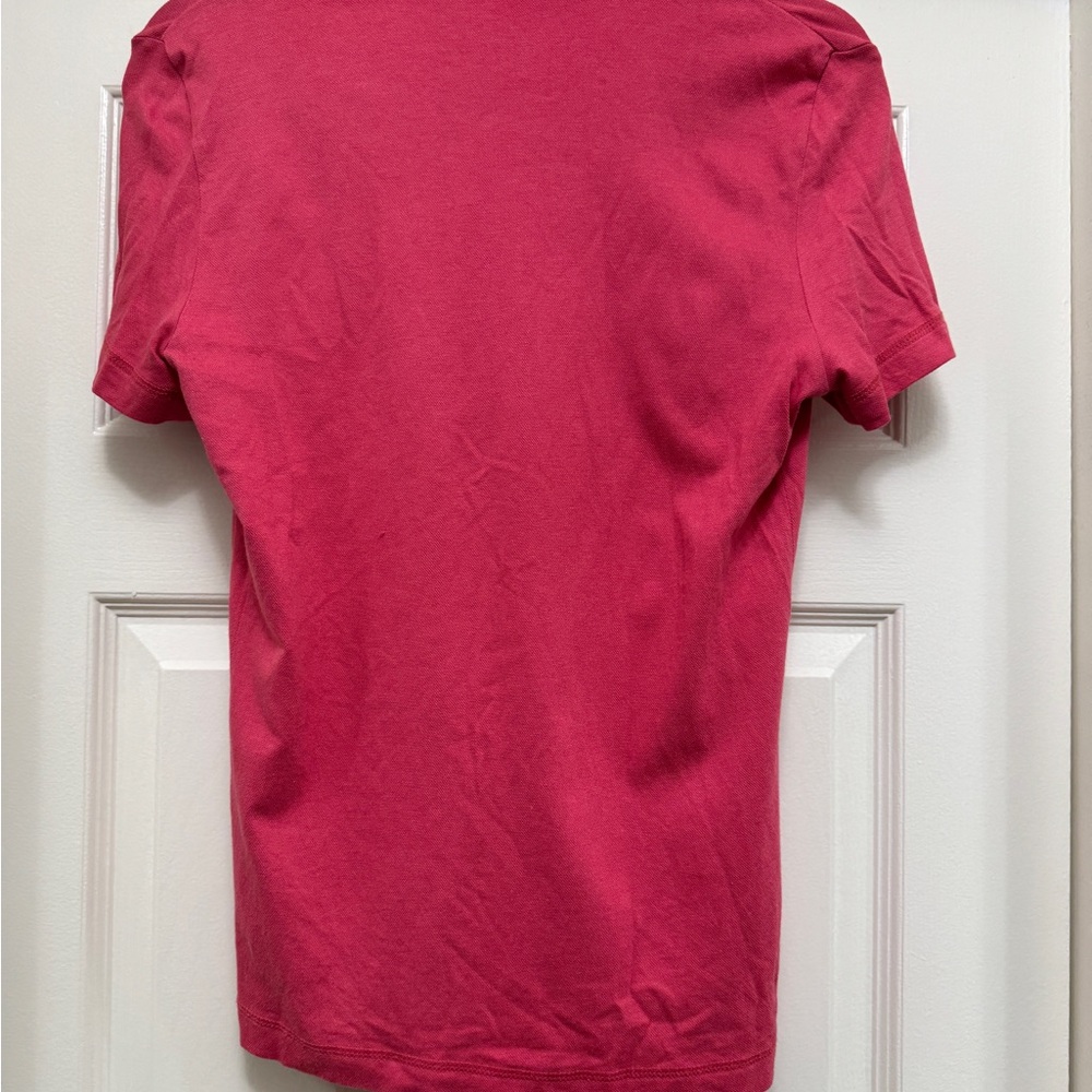 Tory Burch Ruffled Button-Up Pink Polo - Picture 3 of 3